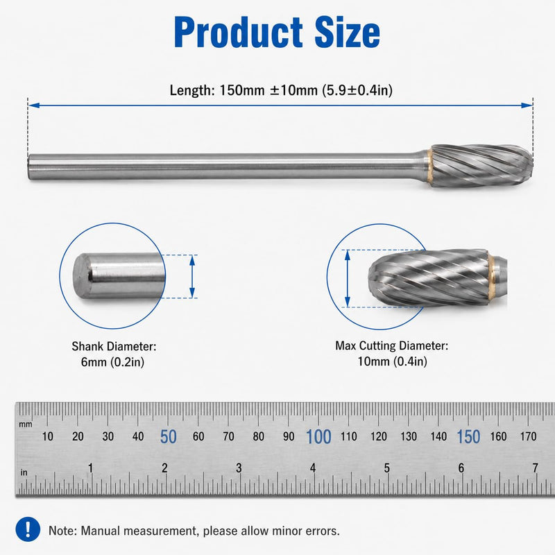 Cylinder Head Porting Kit, Tungsten Steel Carbide Burr Set for Die Grinder, Rotary Burr Bits for Grinding, Polishing and Shaping Cast Iron, Carbon Steel, Metal