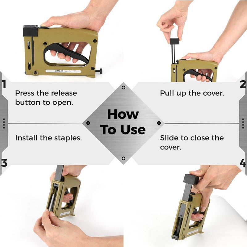 Point Driver for Pictures Framing with 1000 Staples, Picture Frame Stapler, Adjustable Point Tacker, Framing Point Driver for Picture Frames, Furniture Repair, DIY Crafts
