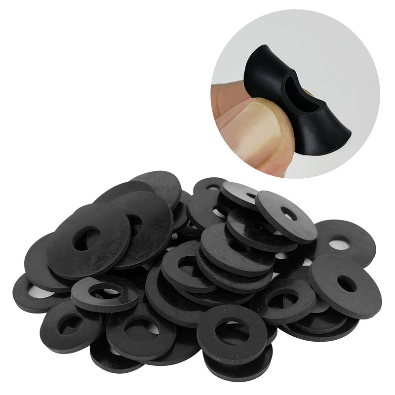 50 Pcs Rubber Washers Assortment Kit 16/18/20/25/30mm (5 Sizes) Black Rubber Washers Vibration Absorbing Pads Faucet Washers for Household Faucets Garden Hoses Screws and Bolts 5 Sizes 50