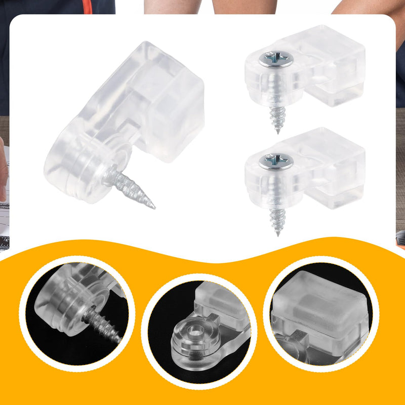 10pcs Glass Retainer Clips with Screws, Cabinet Glass Retainer Clips Storm Door Glass Retainer Clips Glass Retainer Strip for Windows Doors Cabinet - NewNest Australia