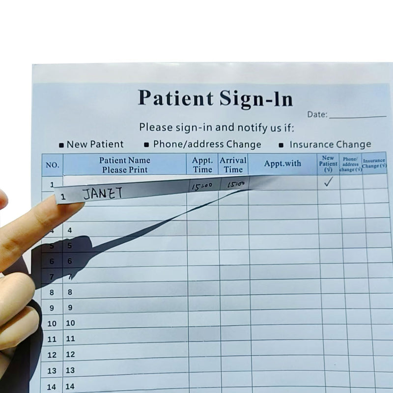 Patient Sign in Label Forms, Joyfulmap 25 Patient Sign in Sheets，25 Peel Off Adhesive Labels/Sheet, Compliant for Confidentially in All Medical Offices, Doctors, Clinic, Blue, 8-1/2" x 11"