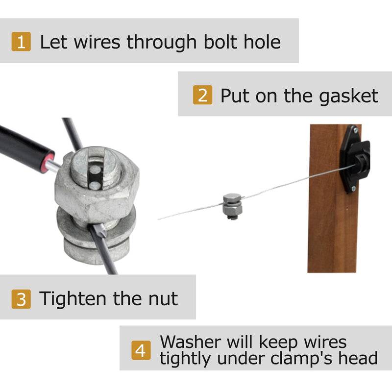 Split Bolts Electrical Fence Connector Wire Join Clamp Split Bolt Wire Connector for Electric Fence Wire 10 Pieces 10 pcs