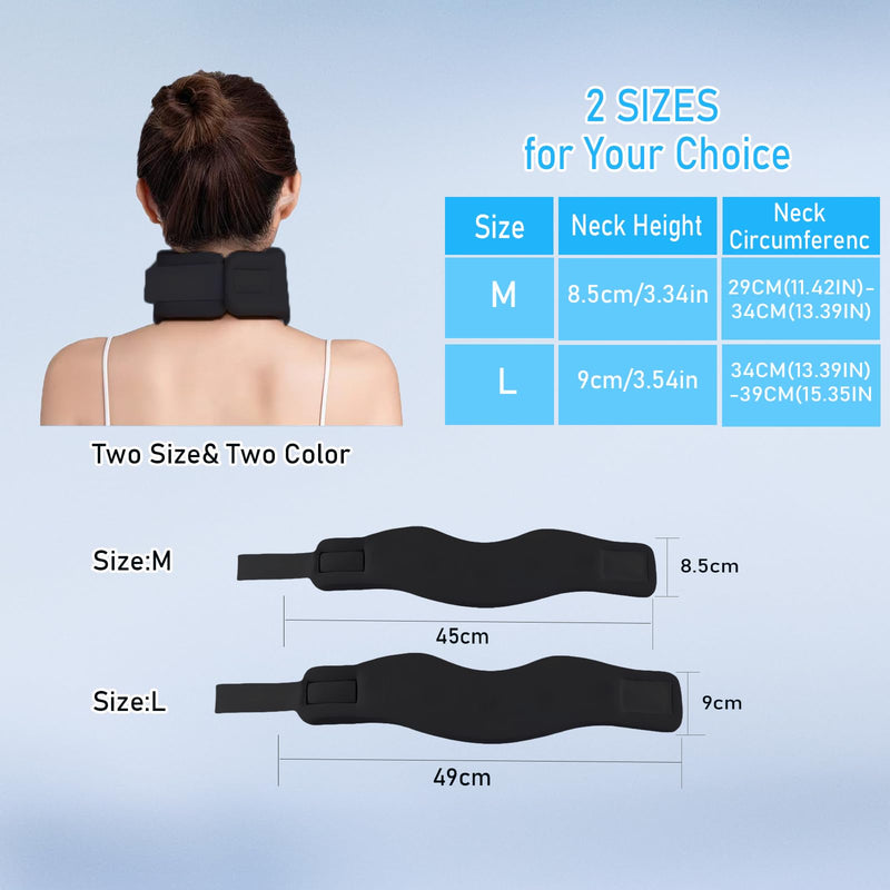 Neck Brace Cervical Collar,Soft Neck Support Relief Neck Pain & Pressure in Spine for Women & Men,Adjustable Neck Support Collar for Sleeping,Travelling,Office (L-19.29"X3.54") L-19.29"X3.54"