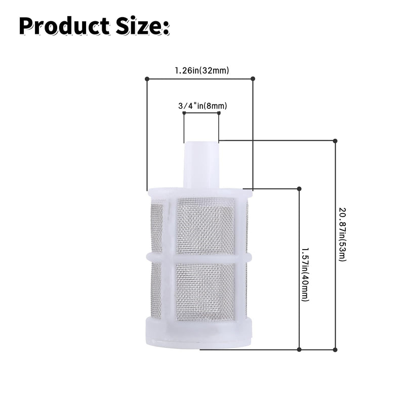 Hose Connection Filter,Spray Internal Filter,Fish Tank Water Pump Suction Strainer,Removable,Tea Set,Fish Tank,Water Pump,Industrial Equipment(12 Packs) (Size:1/4''inch (8MM)) Size:1/4''inch (8MM)