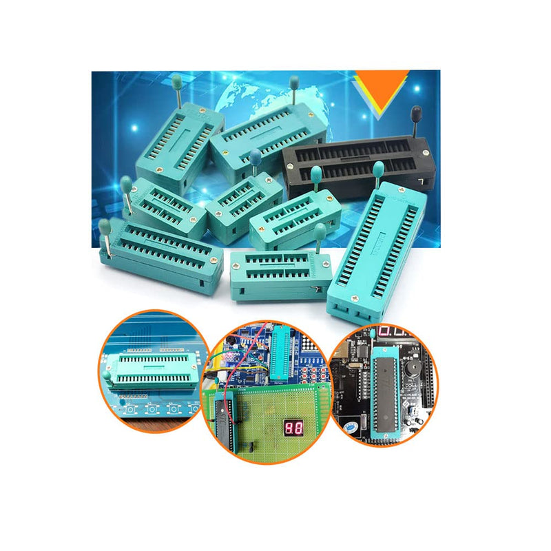 2Pcs 20Pin 2.54mm ZIF Zip IC Test DIP Board Socket Universal Gold Plated feet 20pin 2pcs