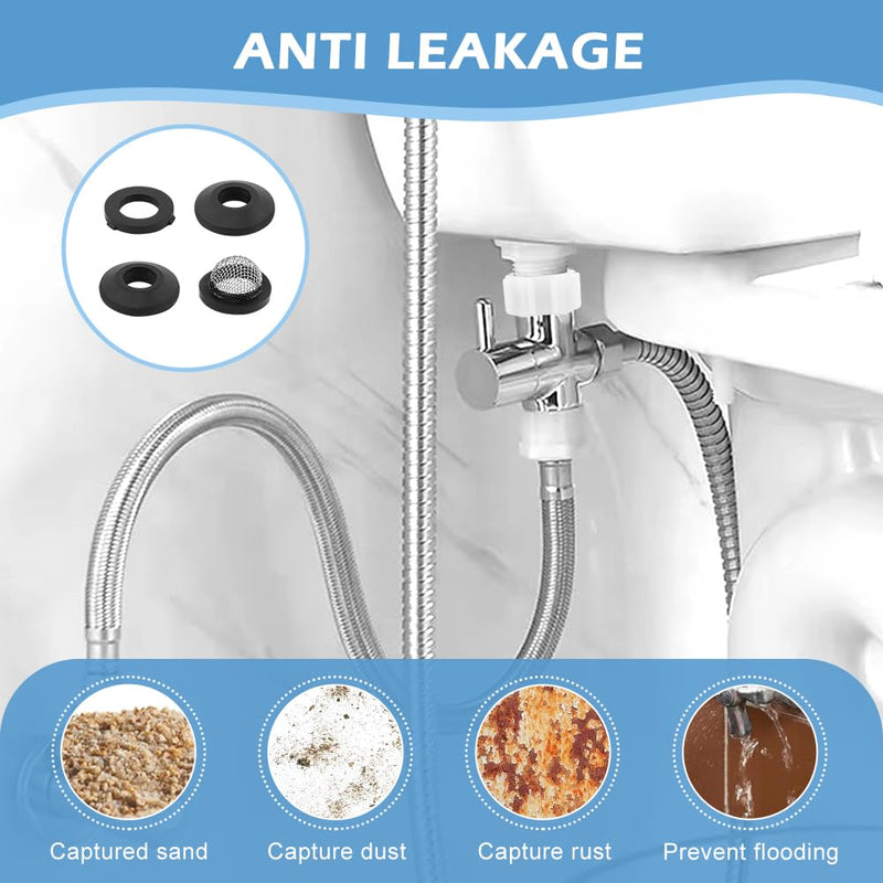 Bidet T Adapter with Shut off Valve,3 Way T Valve for Bidet 7/8'' X 7/8'' X 1/2'',Tee Connector Bidet Attachment for Toilet,T Adapter with Washers for Handheld Toilet Silver