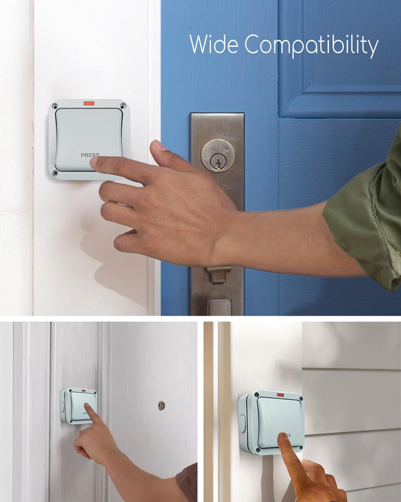 Waterproof Wall Push Button Release Switch, Garage Door Opener Surface Mounted for Automatic Gate Opener, Outdoor Switch for Courtyard Warehouse School, Door Access Control System