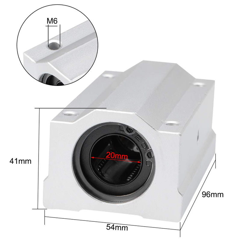 uxcell SCS20LUU Linear Ball Bearing Slide Block Units Extra Long, 20mm Bore Dia 1Pcs