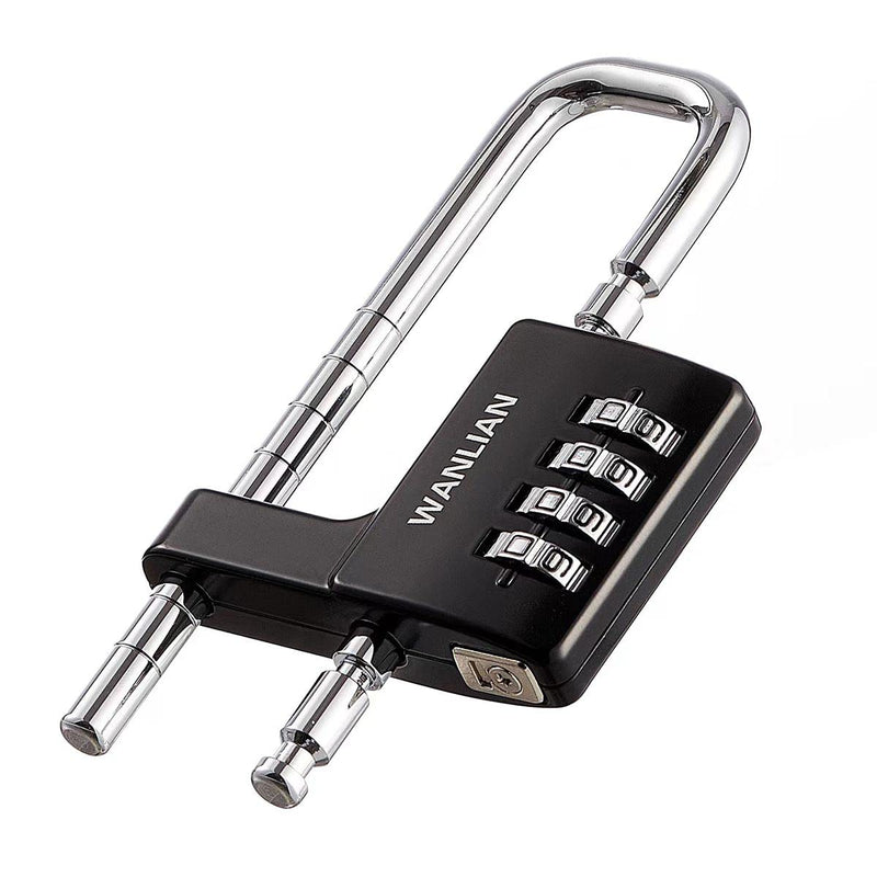 Combination Lock,4 Digit Combination Lock 3/8Inch Long Shackle Outdoor Waterproof Padlock for School Locker, Gym Locker, Hasp Storage, Fence, Gate, Cooler, Case (Black, 1 Pack) Black