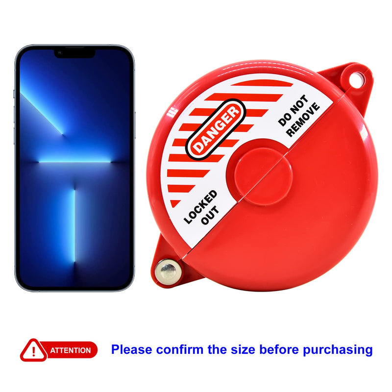 Gate Valve Lockout Device Rotating Plastic Outdoor Water Hose Protector Babyproof 2.5-5in Diameter Valve Handles Red Secure for Water Spigot Faucet Knob Oil Natural Gas Propane Tank Lock Outdoor Large valve locks without locks