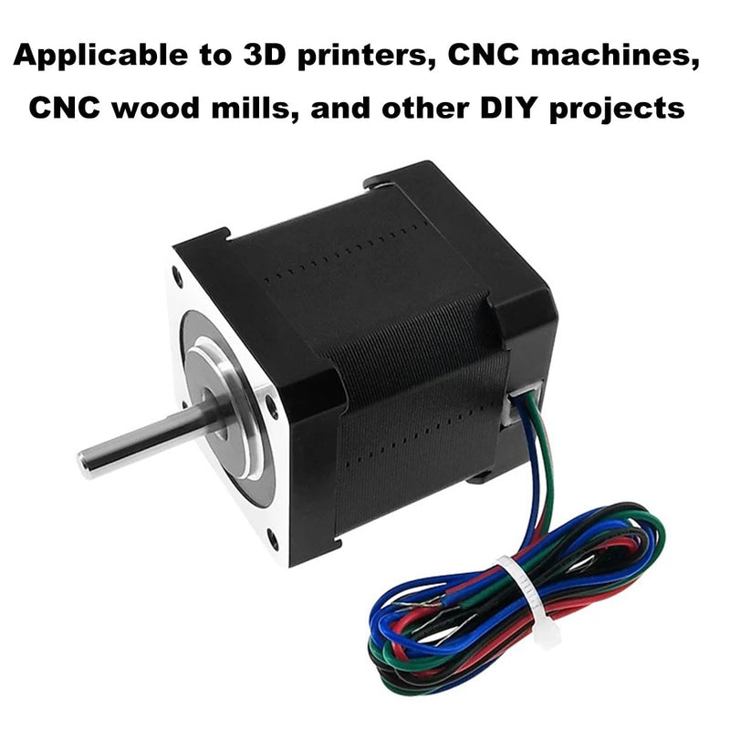 5PCS Nema 17 Stepper Motor, 2A Bipolar Stepper Motor, 59Ncm 84oz.in High Torque Stepper Motor, 48mm 4-Lead with 1m Cable & Connector for 3D Printer CNC Machines DIY Projects