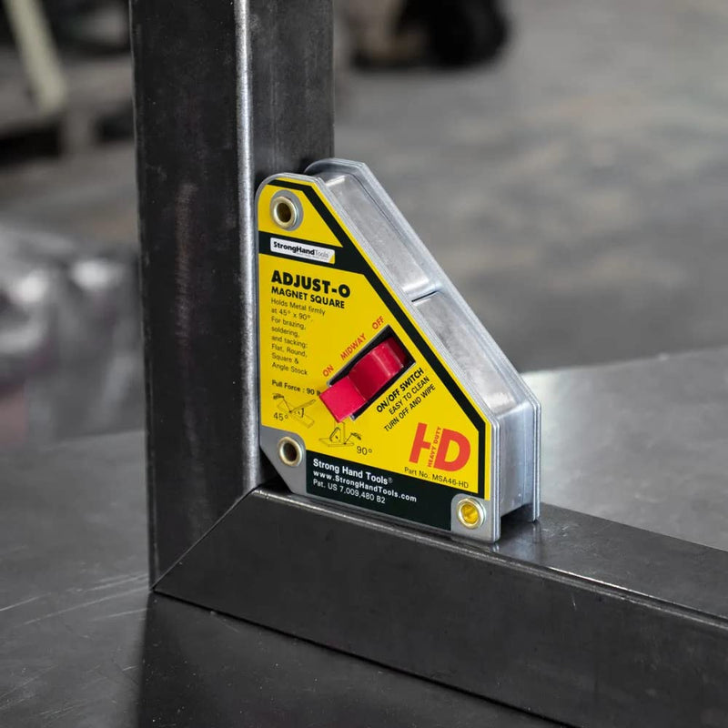Strong Hand Tools MSA46-HD Adjust-O Heavy Duty Magnet Square, On/Off Switches, 65 lbs Pull Force, 4-3/8" Length, 3-3/4" Width, 1-1/8" Height