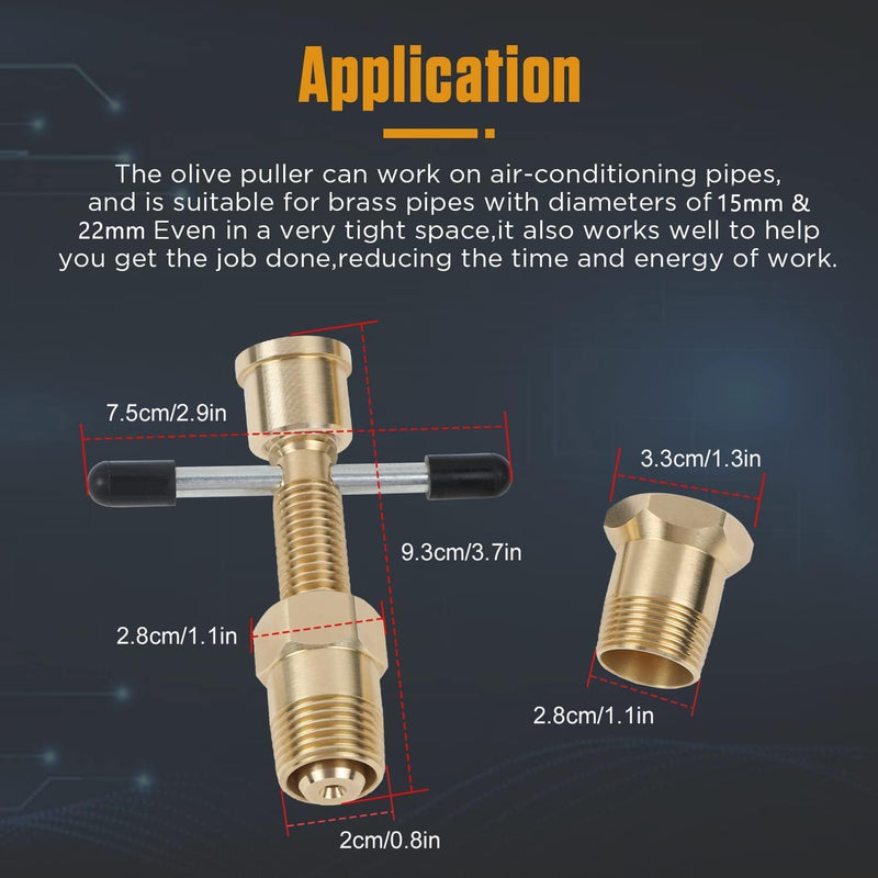 Pipe Olive Remover Puller Tool - Angchun Olive Puller Remover Ferrule Puller with Diameters of 1/2in & 3/4in Compression Sleeve Puller Tool Suitable for Brass Olive Pipes Easy Removal Without Damage