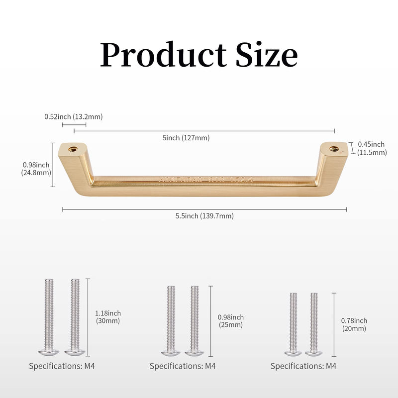 MUMU 5-inch Gold Kitchen Cabinet Handles Kitchen pulls for cabinets Long Cabinet Handles（Product Weight82g）