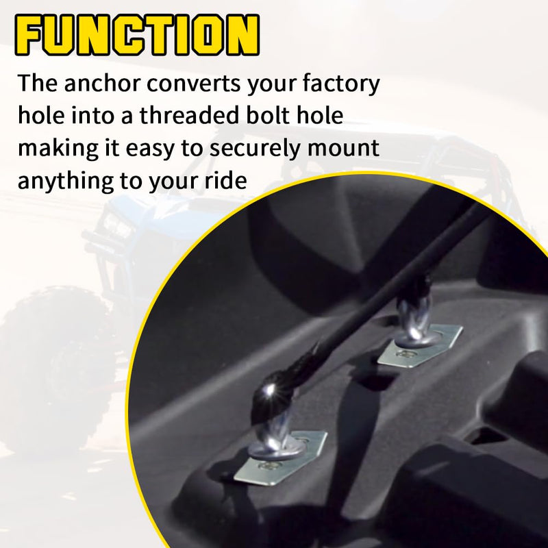 ATV & UTV Anchor Tie Down Anchors Compatible with Can-Am Sea-Doo Ski-Doo (4 Pack)