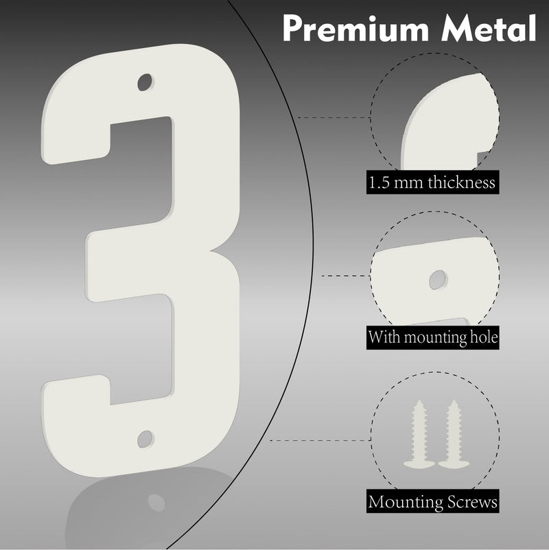 5 Inch White Metal Letters, Modern Metal House Numbers, White Door Numbers, Outdoor Mailbox Numbers, Metal White House Address Letters and Numbers for House Office Apartment Outside (A) 5 Inch White-A