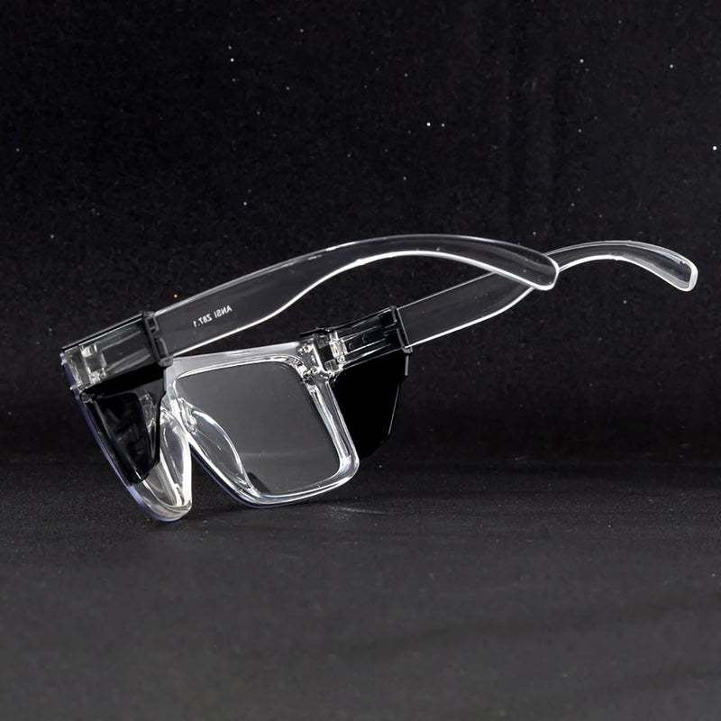 UV400 Transition Photochromic Safety Glases Light to Dark Grey Lens ANSI Z87 Impact Approved Clear