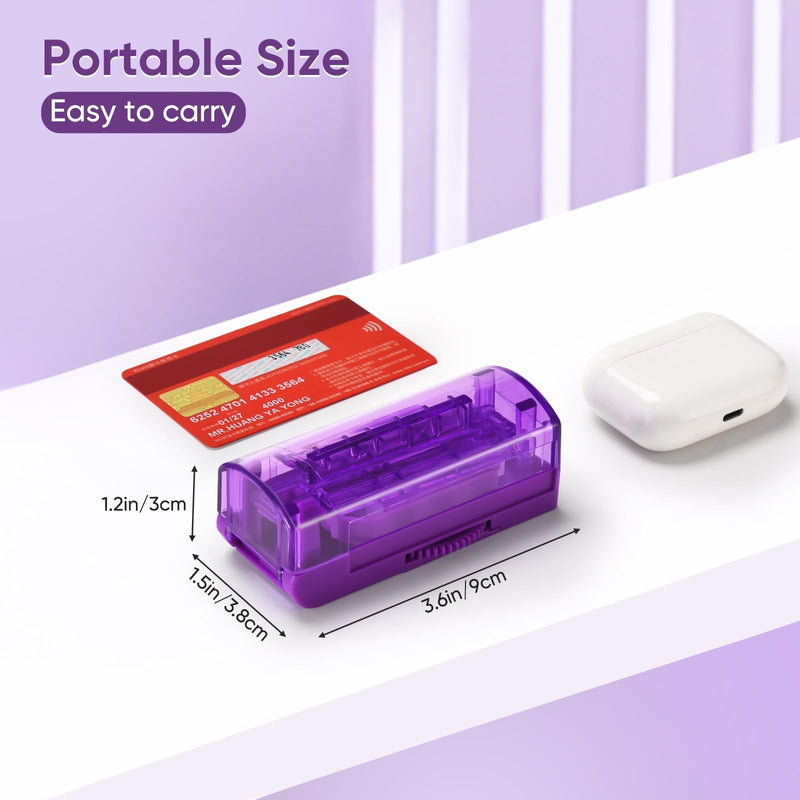 Multiple Pill Cutter for Small or Large Pills, Adjustable Pill Splitter for Multi Tablets, Stainless Steel Cutting Blade and Blade Guard (Purple) Purple