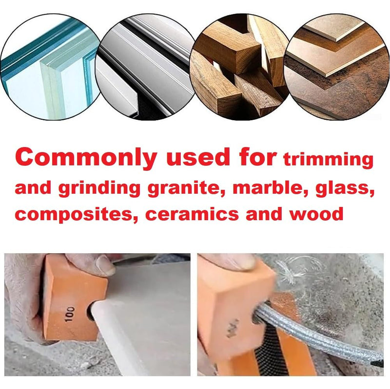 Concave Electroplated Diamond Sanding Block, 60/100/200/400 Grit Curved Polishing Pad for Grinding Trimming Granite Marble Glass Stone Tile Wood (4 Pieces)