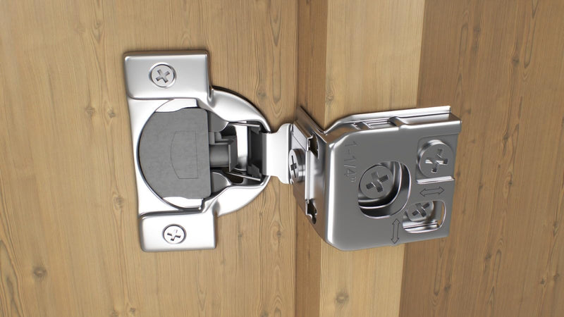 Berta 4-Pack, 1-1/4 inch Overlay Soft Closing Face Frame Cabinet Hinges, 105 Degree 6-Ways 3-Cam Adjustment Concealed Kitchen Cabinet Door Hinges with Screws (1-1/4 in. Overlay, 4 Pieces) 1-1/4 in. Overlay