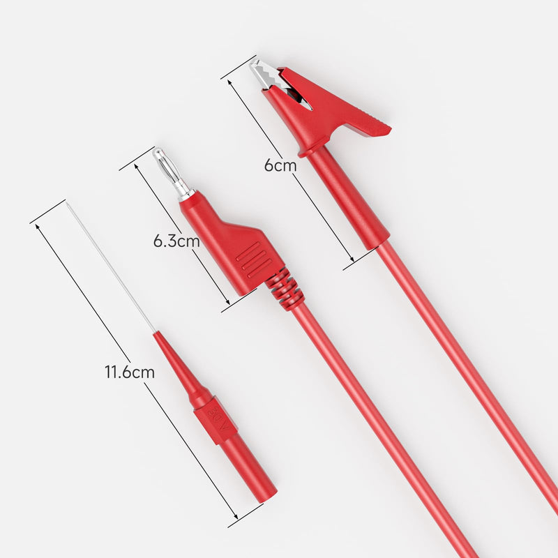 Goupchn Test Leads Kit Alligator Clips Electrical Cable 4mm Banana Plug to Banana Plug Test Wires with Wire Piercing Probes 6PCS for Multimeter Electrical Testing Red&Balck