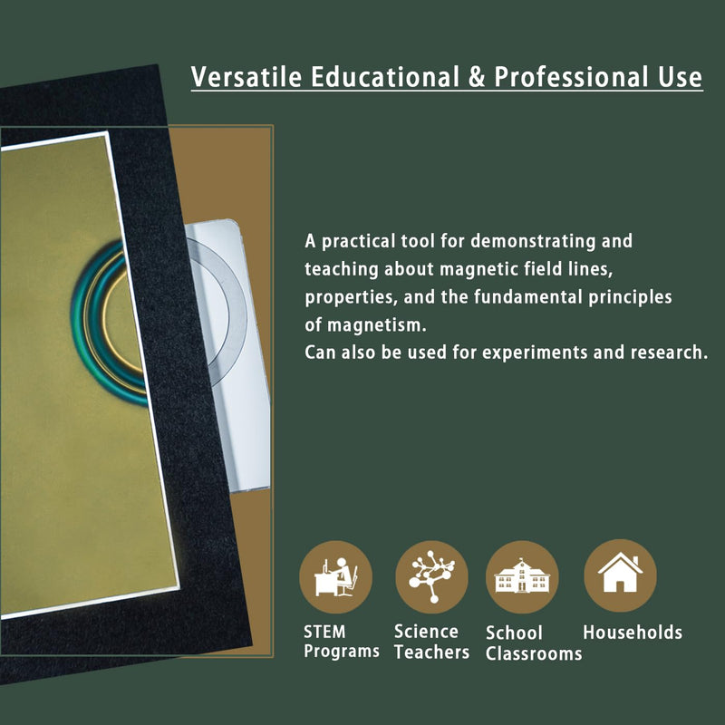 2 x 4 Inch Magnetic Field Viewing Film, Magnetic Field Viewer, Magnetic Flux Display, Magnet Pattern Detector, Scientific Project Teaching, Automatic and Reusable Recovery 2" x 4"