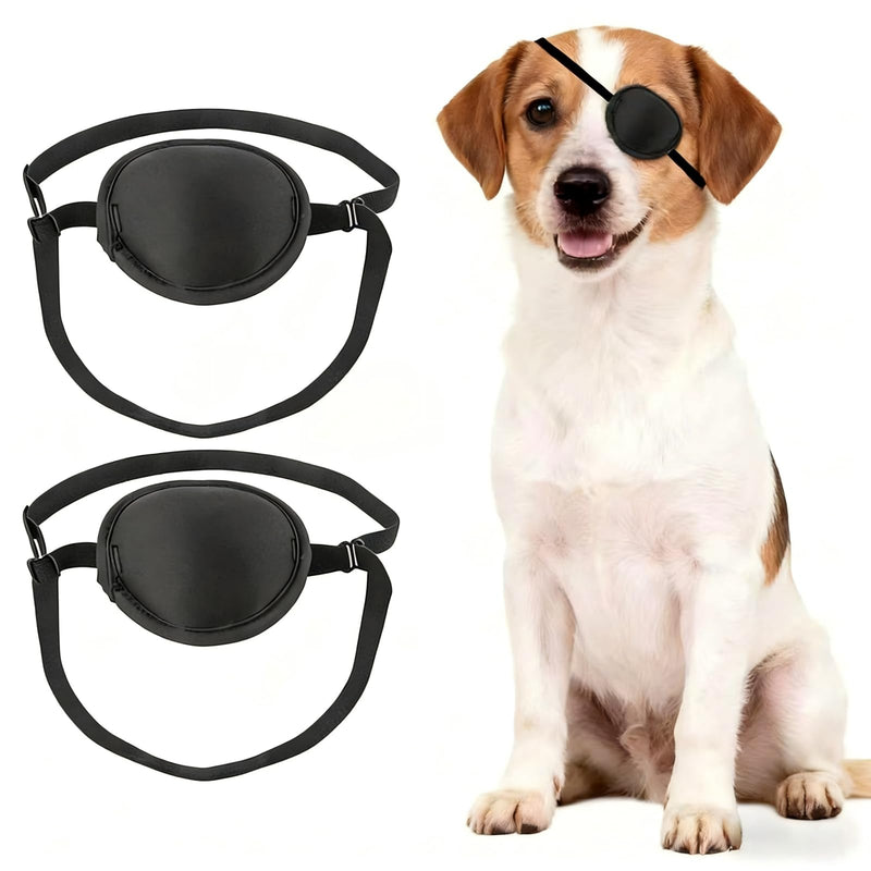 Dog Eye Patch - Protective Cover for Injuries,Post-Surgery Recovery,Adjustable Eye Patch for Small Dogs & Cats (2) 2