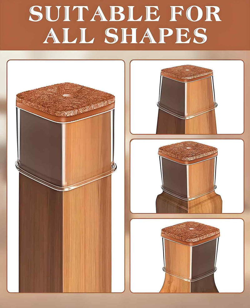 40PCS Square Chair Leg Protectors for Hardwood Floors Fit 1-1.5", Rectangle Silicone Foot Caps Covers