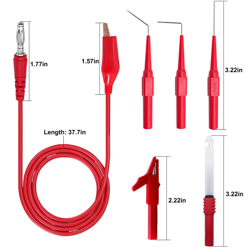Linkhood 31PCS Back Probe Kit, Banana Plug to Copper Alligator Clip Automotive Test Leads Set, Insulation Wire Piercing Probes, Test Wires for Car Repairing Diagnostic Circuit Testing (30) 30