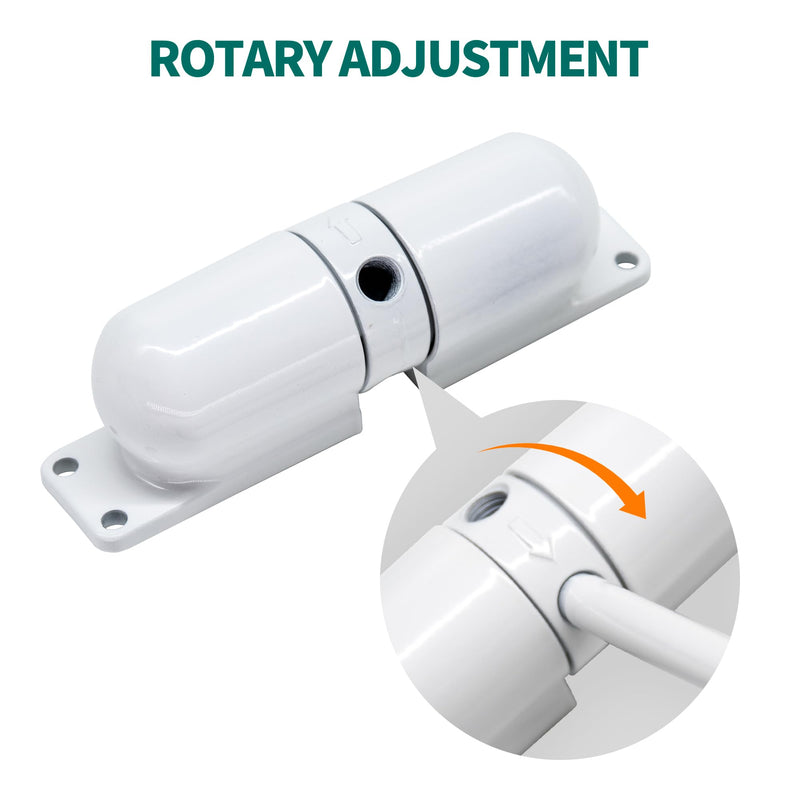 Marie Automatic Safety Spring Door Closer,Suitable for Light Door,Easy to Install to Convert Hinged Doors to Self-Closing (White) White