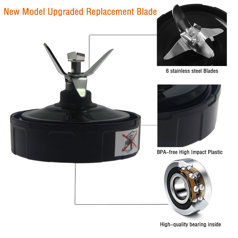 Ninja Blender Replacement Parts, 7 Fins Ninja Blender Blade for Ninja BN401 BN751 BN801 BL480 BL640 NN100-30 BL2012 32oz 24oz 18oz Cup Nutri Blender Parts 7-Fins Extractor Blade Assembly