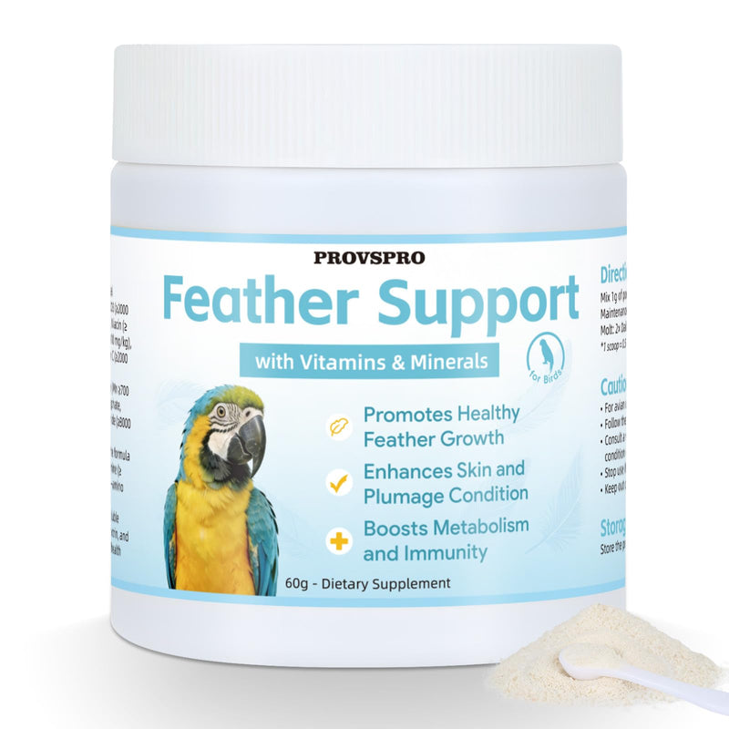 Feather Growth Supplement for Birds, Bird Molting Support for Plucking Regrowth, Multivitamin Minerals & Amino Acids for All Birds, Support Healthy Feather Regeneration & Plumage Shine