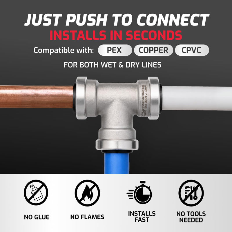 QuickFitting 1-1/2" x 1-1/2" FNPT Stainless Steel Push-to-Connect Adapter 1-1/2 in.