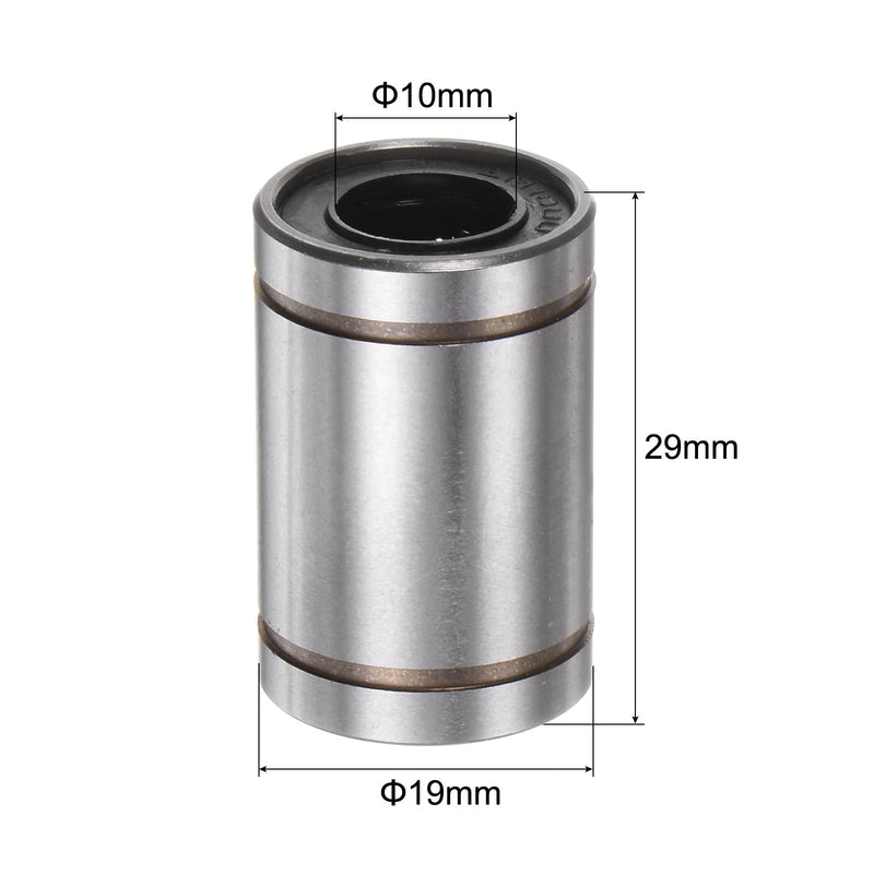 uxcell 12pcs LM10UU Linear Ball Bearings, 10mm Bore Dia, 19mm OD,29mm Length, Linear Motion Bearing for CNC Machine Tool 3D Printer 12