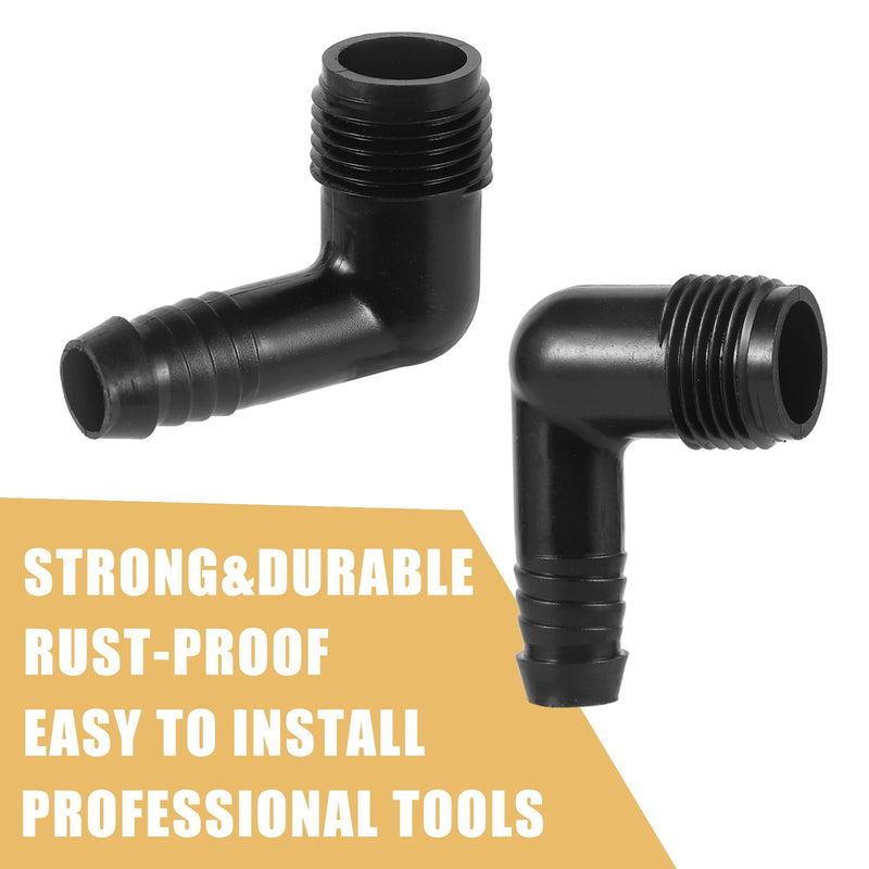 10pc Drip Irrigation Adapter 1/2"X1/2" 90-Degree Elbow NPT Male Pipe Fitting (1/2 male to 1/2 tubing) 1/2 male to 1/2 tubing