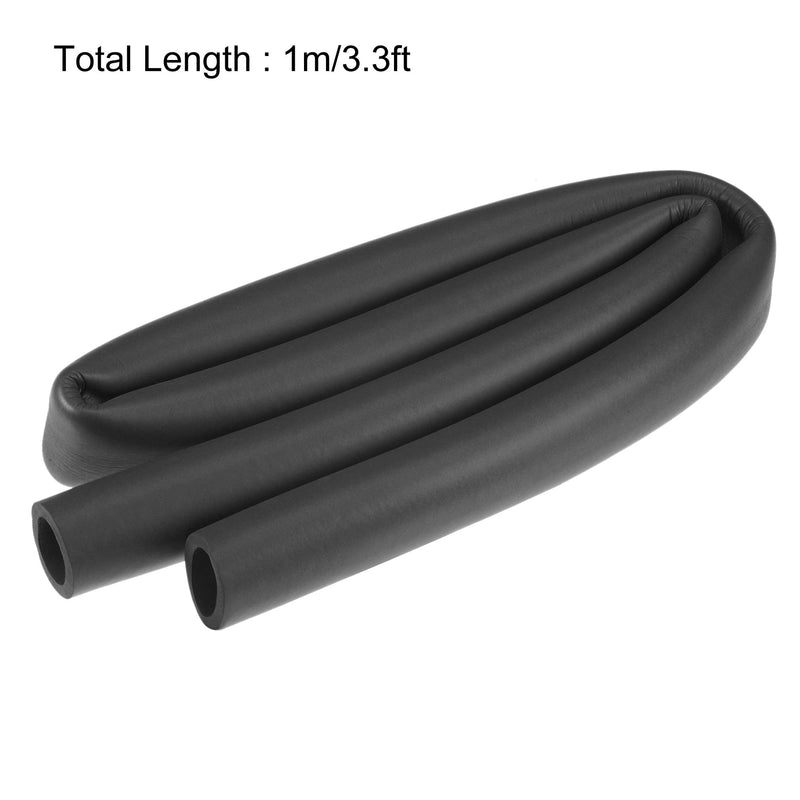 uxcell Foam Tubing for Handle Grip Support, Pipe Insulation, 25mm(1") ID 35mm OD 1m Length Black 25mm x 35mm