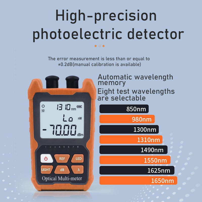 Portable Fiber Optic Power Meter & Tester with FC/SC/ST Interface,Built-in 2mw Visual Fault Locator (VFL) OPM-VFL-1 lt-02
