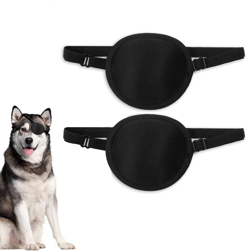 Dog Eye Patch, Adjustable Soft Dog Eye Patch, Eye Covering for Dogs After Surgery Wounds, Pack of 2