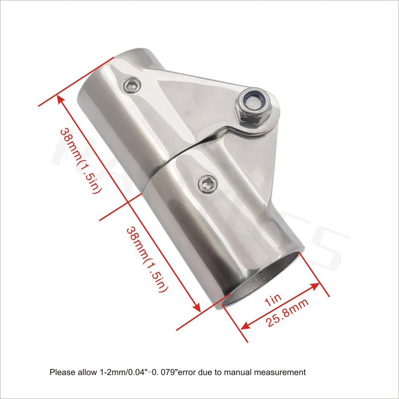 Heavy Duty Stainless Steel 316 Folding Swivel Connector Fitting for 7/8IN or 1In Boat Hand Rail Tube/Pipe For 1inch
