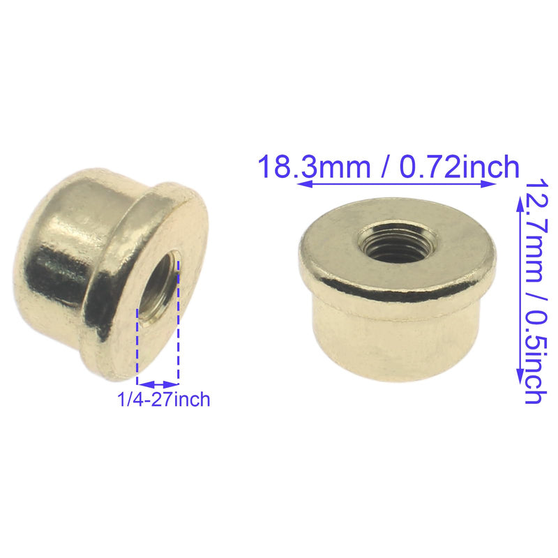 2 Pcs Solid Lamp Finials Caps 1/4-27 Lamp Finial Knob Lamp Accessories Tapped of Tops for Lamp Shade Holder Harp (Gold) Gold