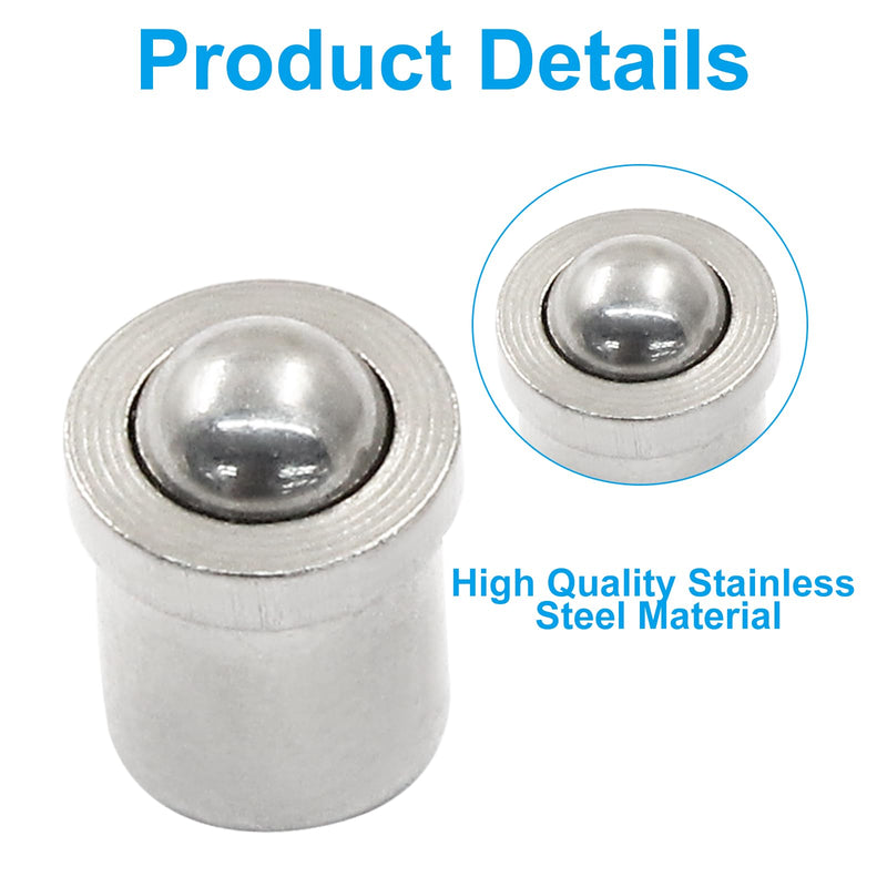 24Pcs Spring Plunger,Stainless Steel Ball Plunger, Ball Catch Latch Catcher for Door Cabinet Closet Drawer Ball Plunger(4x5mm) 4 x 5