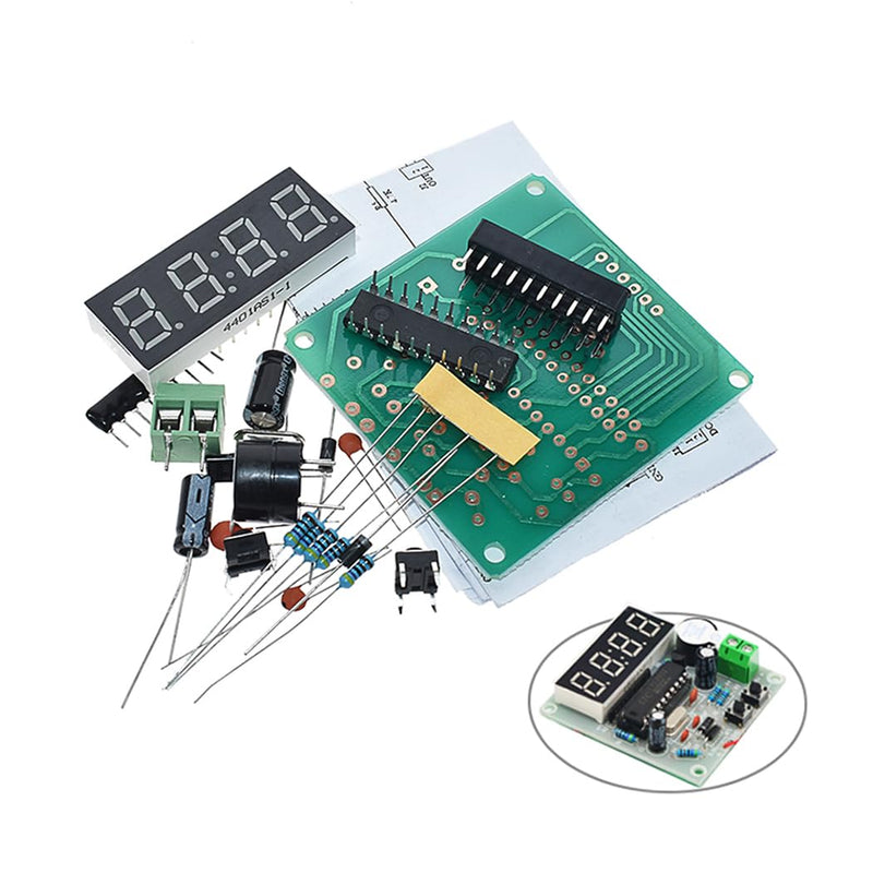 HiLetgo 2pcs AT89C2051 Digital LED Display Electronic Clock DIY Kit 0.56 Inch 4 Bits Electronic Clock Production Suite DIY Kit Red LED Tube 3V-5V