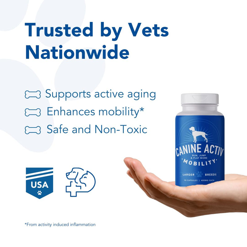Dog Joint Pain Relief Activity-Induced Capsules, Dog Joint Supplement Large Breed, Hip and Joint Supplement, Dog Joint Pills for Fast Relief from Activity-Induced Pain - 90 Ct - PawsPlanet Australia