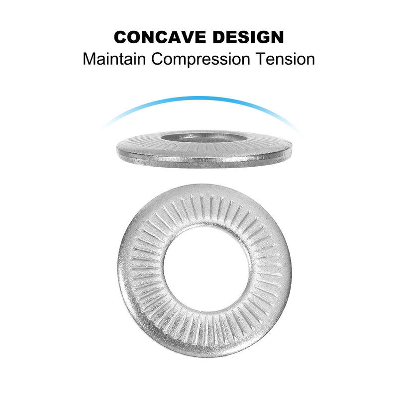 PATIKIL 304 Stainless Steel Flat Washers, 10 Pack M14x30mm Belleville Spring Disc Washer Conical Knurled Metric Gasket for Automotive Industrial Construction - NewNest Australia