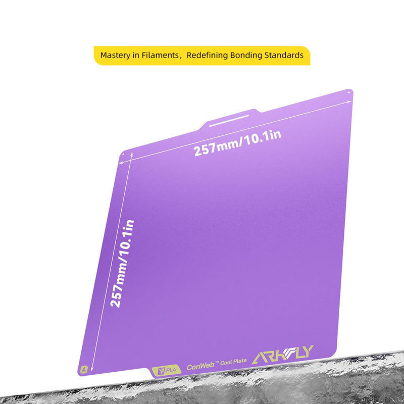 Immdinogo for Phaetus Cool Build Plate 257x257mm for BambuLab P1P/P1S/P2S/X1/X1C/A1: Dual Sided Smooth Texture Spring Steel Sheet Keep Printing 720H Saving Energy 42kwh Purple 3D Printer Platform