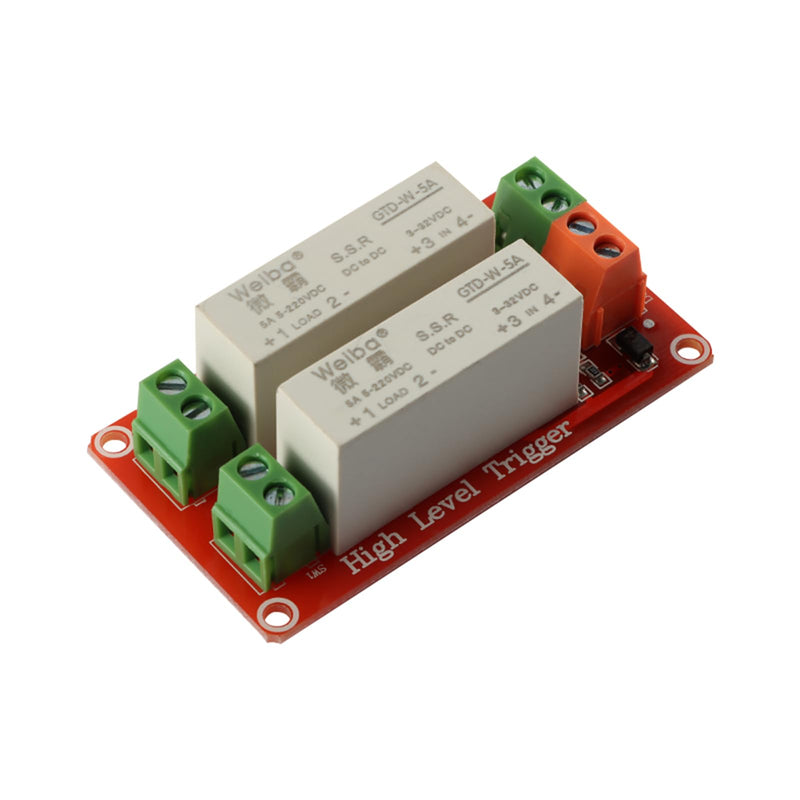 5V 1 Channel Solid State Relay Module, Low Level Trigger, 5A DC Control (2 Channel) 2 Channel
