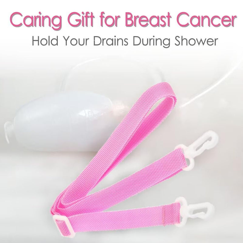 2Pack Shower Lanyard for Mastectomy Drain Holder JP Drainage Bulbs Breast Cancer Reconstruction ummy Tuck Patients After-Surgery Recovery Management (Pink 2) Pink 2