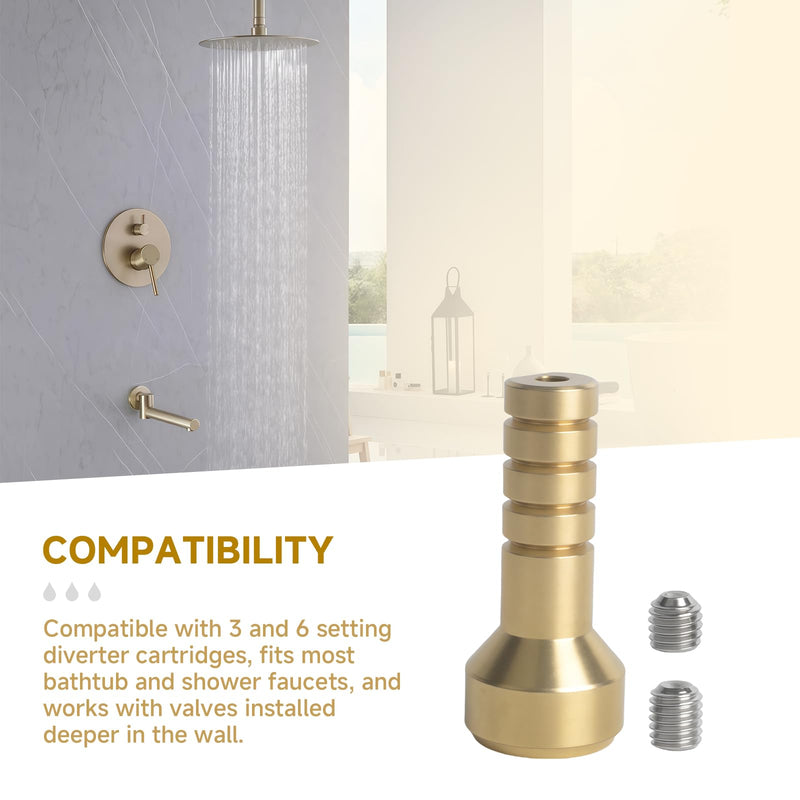 (2-Pack) RP75137 Shower Valve Extension Kit for 3 and 6 Setting Diverter Cartridges, for In-Wall Tub and Shower Faucets, includes brass extension rod, screws, and Allen key