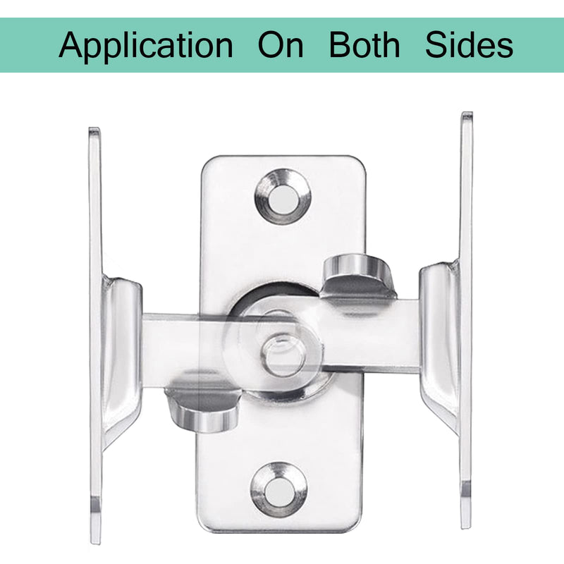 WANLIAN Mini Size 90 Degree Door Latch Sliding Door Lock Screen Door Latch Pocket Door Latch Silver1