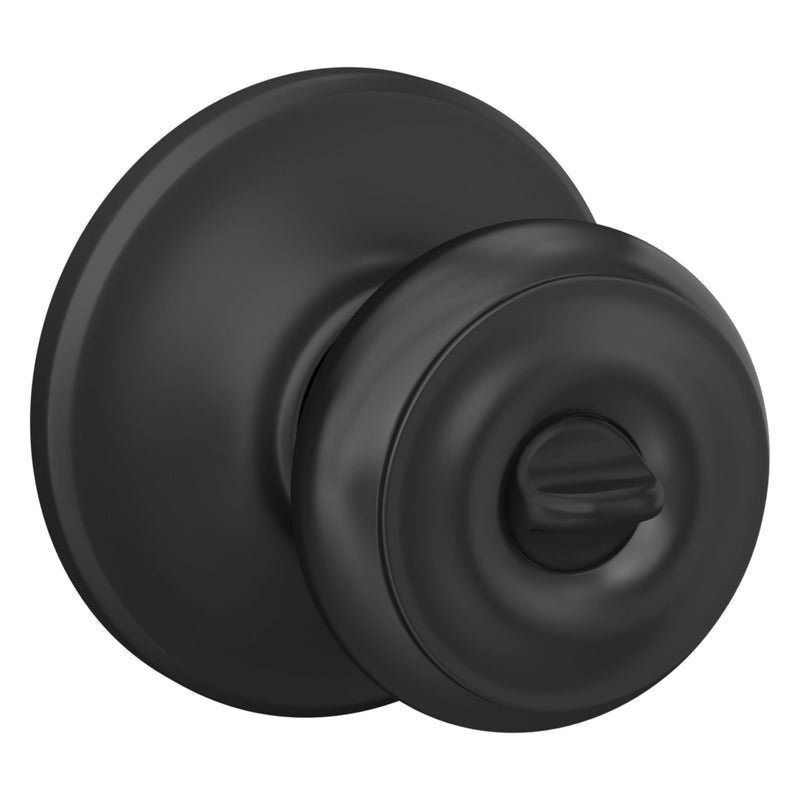 Schlage F51A GEO 622 COH Georgian Door Knob with Cohen Trim, Keyed Entry Lock, Matte Black
